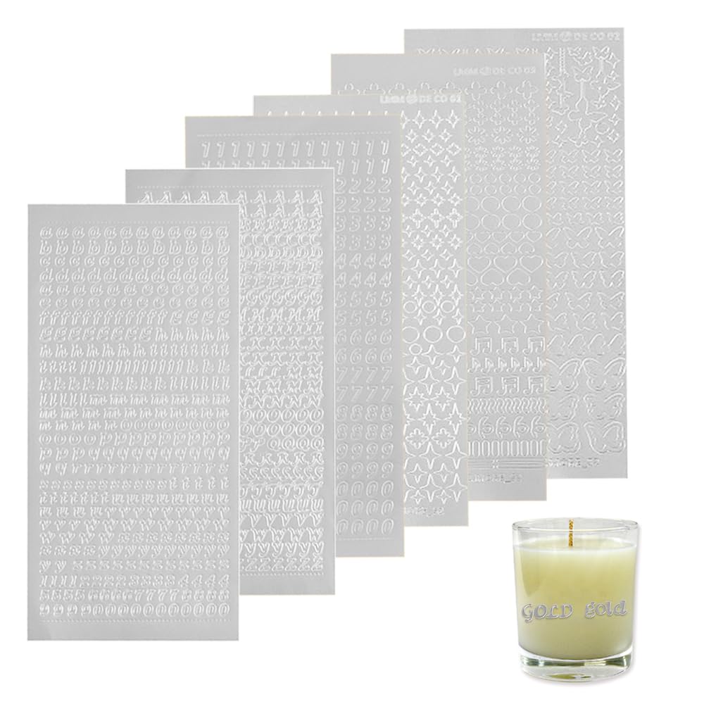 Ceihwa 7 Hojas Pegatinas de Numeros y Letras Plata Pegatinas Letras Adhesivas Pequeñas Mini Pegatinas Alfabeto Alphabet Stickers Letras Autoadhesivas Stickers Letras para Resina Epox para DIY Álbumes