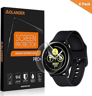 AOLANDER Protector de Pantalla para Samsung Galaxy Watch Active, [6-Unidades] Humedecido Instalacion [Anti-Bubble] HD Flexible Film (40MM)