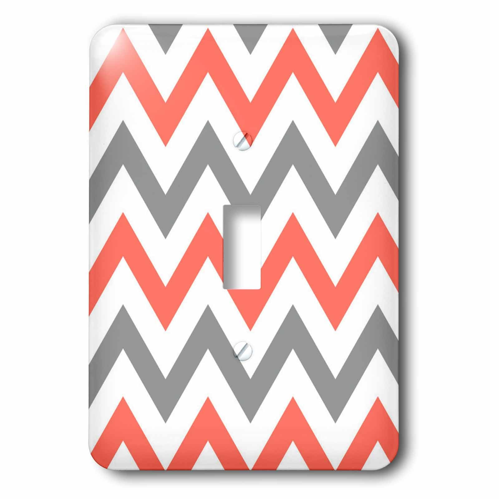 Interrupteur de type bascule motif chevron gris et blanc 3dRose lsp_164005_1