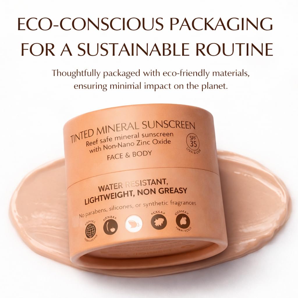 NATÚ BOTANICALS Tinted Mineral Face and Body Sunscreen SPF 35 - Mineral Zinc Oxide Sunblock Lotion - Broad-Spectrum UVA & UVB Protection - Lightweight & Gentle for Sensitive Skin - Reef Safe - Image 5