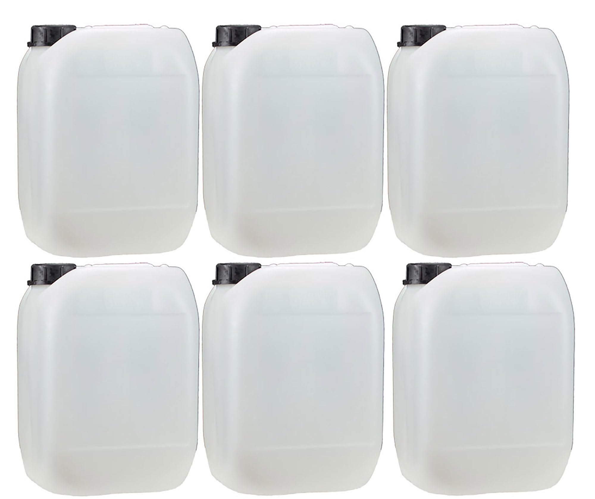 ITP Packaging 6 x 10 Litre Plastic Jerry Can with Tamper Evident Cap, Stackable, Reuseable, Ideal for Water Storage for Camping and Caravanning