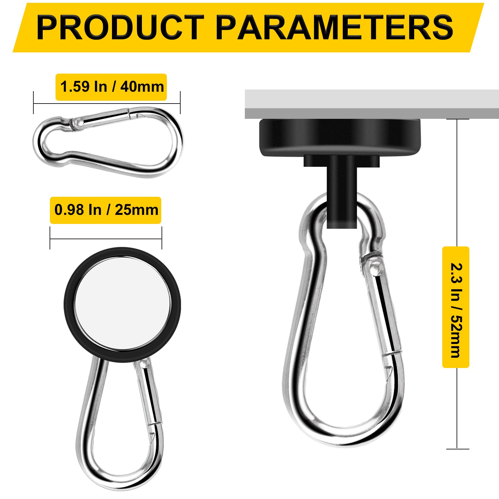DIYMAG Magnetic Hooks - 15 Pack, 70LBS Strong -2