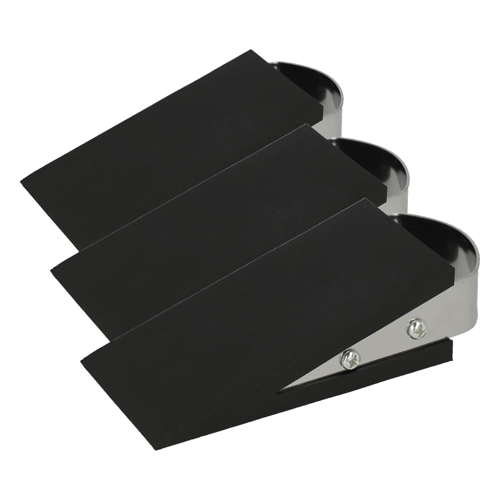 Westcott Türstopper in Keilform Schwarz | Gummi Türstopper mit Edelstahl Griff | Rutschfeste Unterfläche | Passend für alle Türen und Böden | 12cm x 5cm x 3cm | E-19000 00 (Packung mit 3)