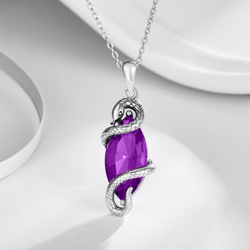 Amazon.com: AOBOCO 925 Sterling Silver Vintage Snake Pendant
