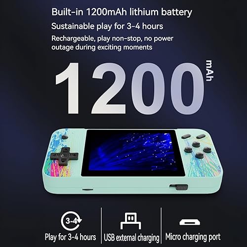 Miniatura 6 de Consola de juegos portátil retro, pantalla HD de 3.5 pulgadas, 800 juegos clásicos, modo de juego para un jugador o para 2 personas, Gameboy,