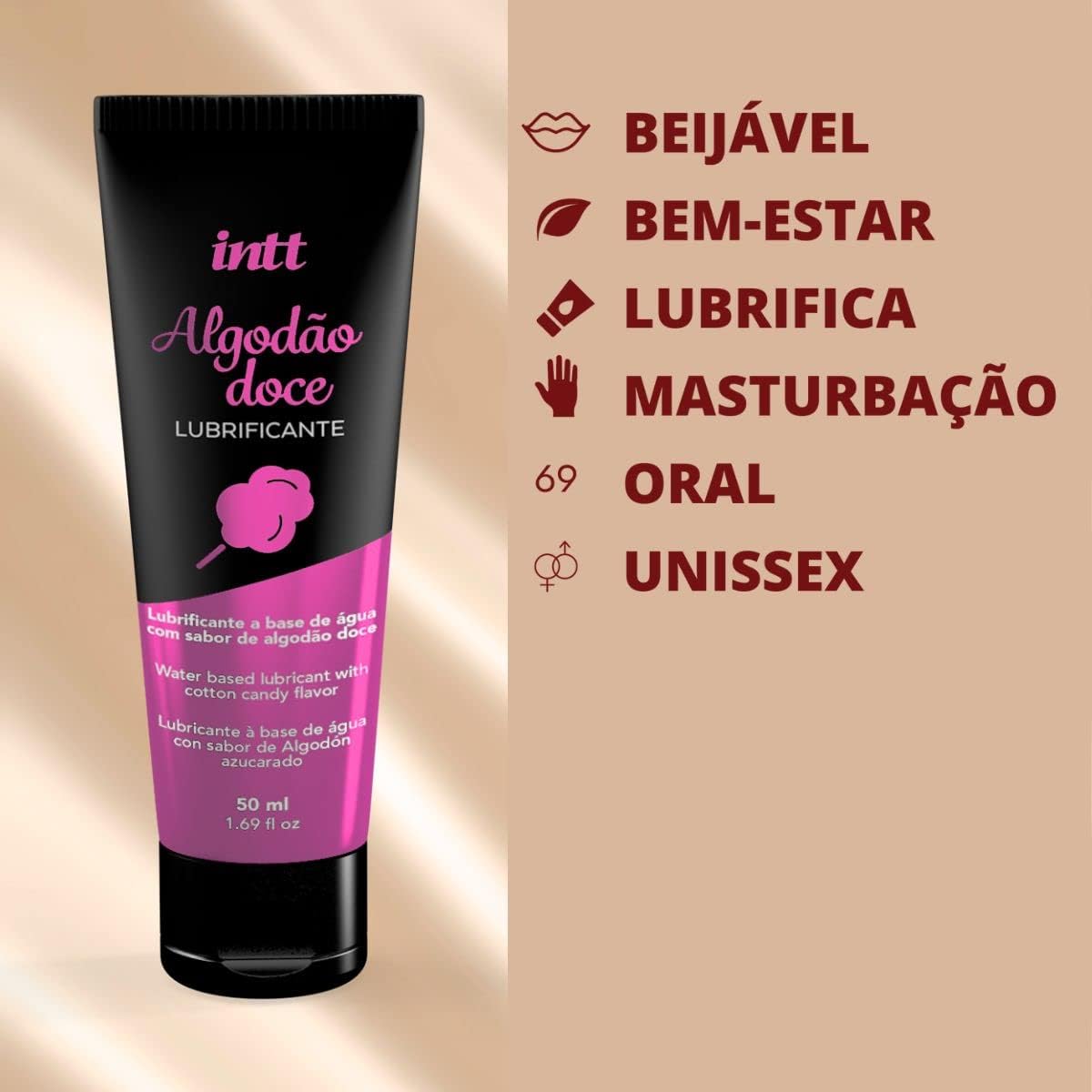 Lubrificante Algodão Doce - 50 ml, INTT COSMÉTICOS, Transparente | Amazon.com.br