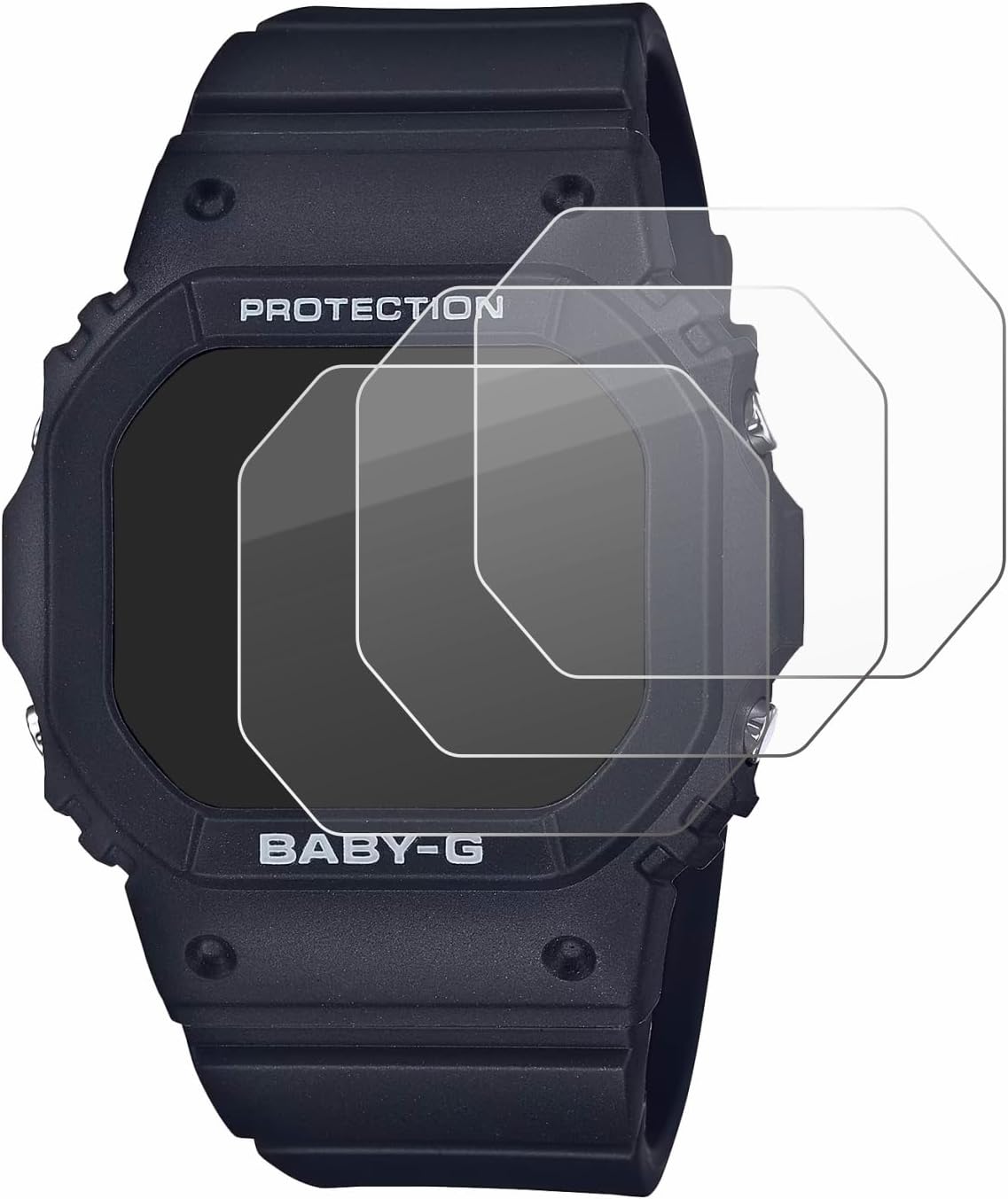 BROTECT Glass Screen Protector Film Compatible with Casio Baby-G BGD-565 (3 Pack) - Glass-Foil 9H Protection [Scratch Resistant, High Clarity]
