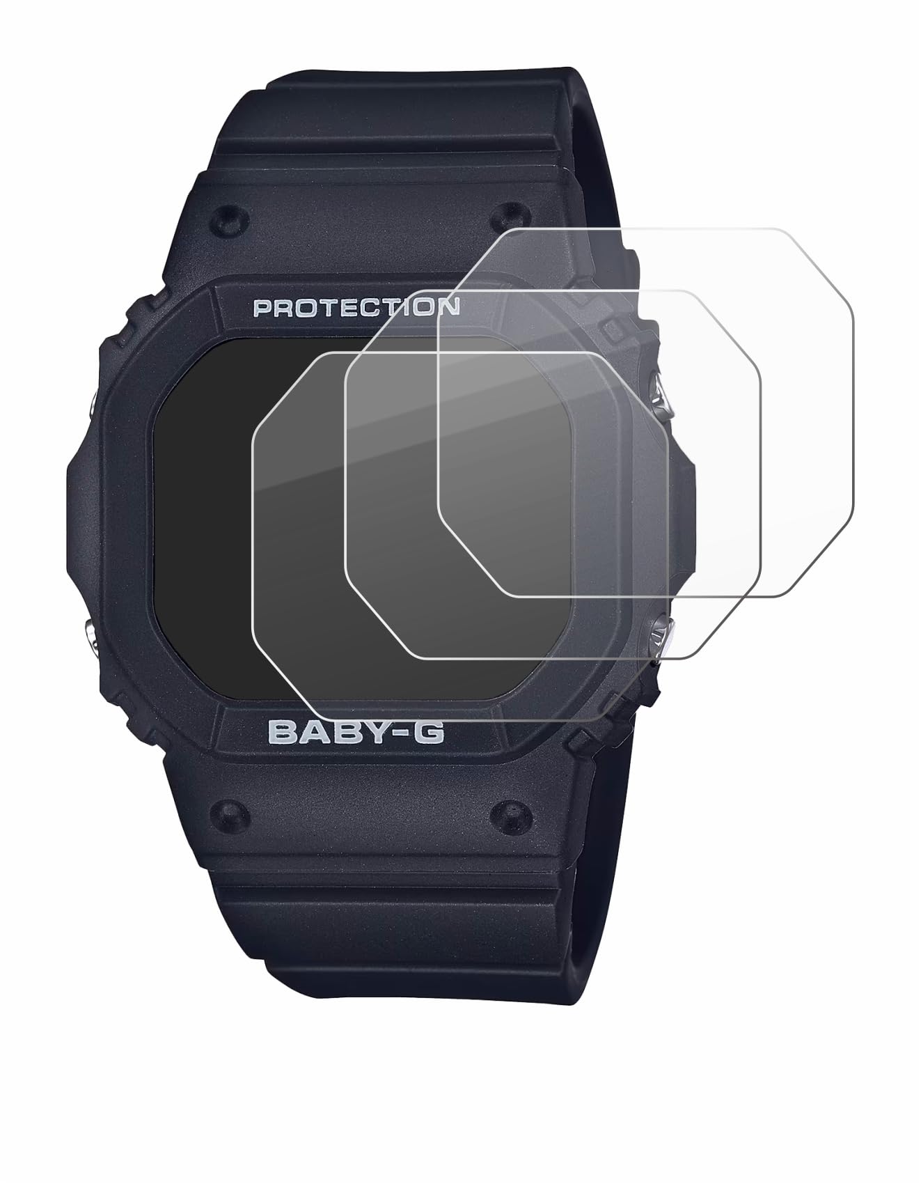 BROTECT Protector Pantalla Cristal para Casio Baby-G BGD-565 Protector Vidrio (3 Unidades) - [Dureza 9H, Anti-Arañazos]