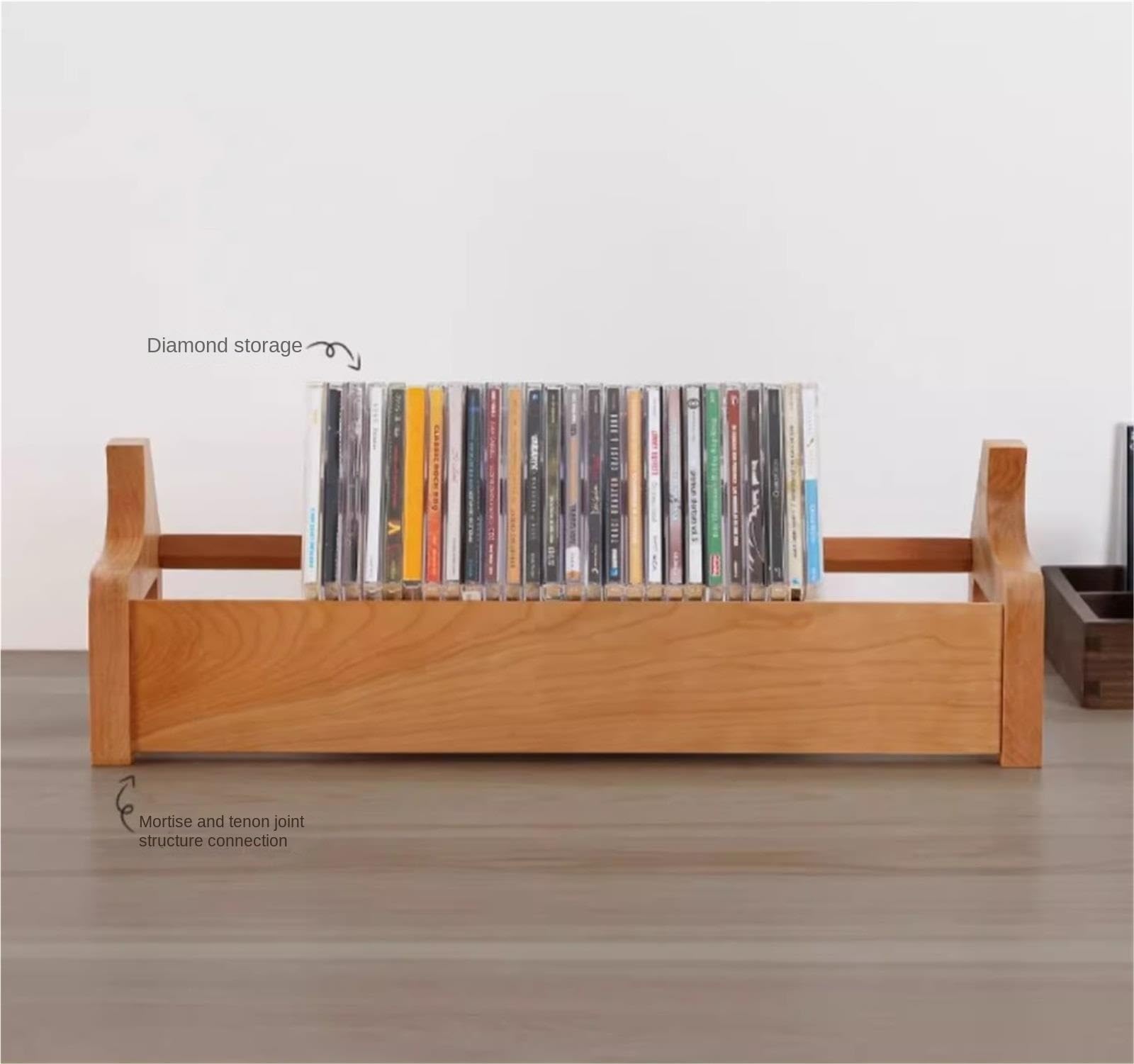 Soporte Vinilos Organizador De Escritorio con Soporte For CD De Madera, Ideal For Colecciones De Películas Y Videojuegos. Estante Almacenamiento(Bruin)