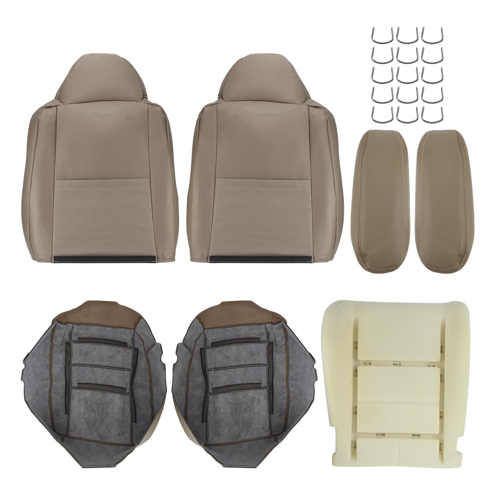 2001 Ford F250 Platinum Edition New Vinyl Replacement Seat Cover In 2-Tone Gray | Auto Seat Replacement - Foto 6