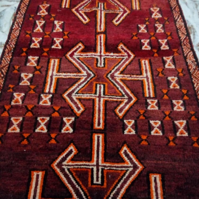 Générique Tifinagh Shop - Tapis Berbère Boujaad Authentique - Fait Main en Laine – 190 x 123 cm – Tapis Marocain Artisanal du Maroc