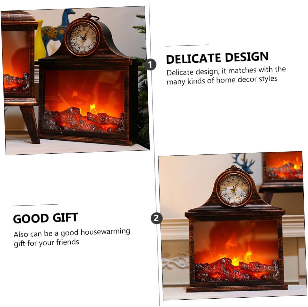 炎風提灯飾り 充電式キャンドル &ndash; ゆらめくライトで演出するヴィンテージ暖炉ランプ 家庭用デコレーション