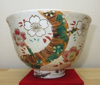 Amazon | 【逢絢亭】茶道具 茶碗 抹茶碗 京焼 粉引 桜の図 中村