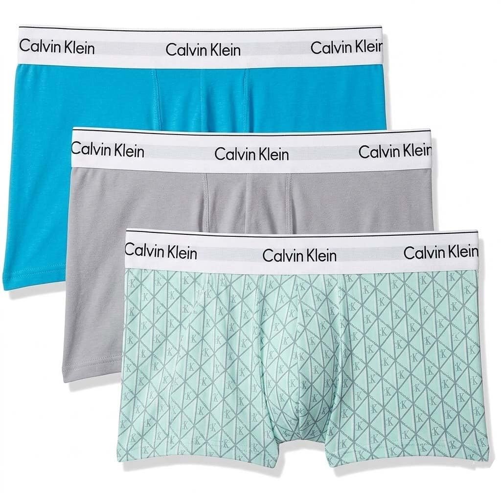 Erkek Renkli 3'lü Low Rise Trunk Boxer