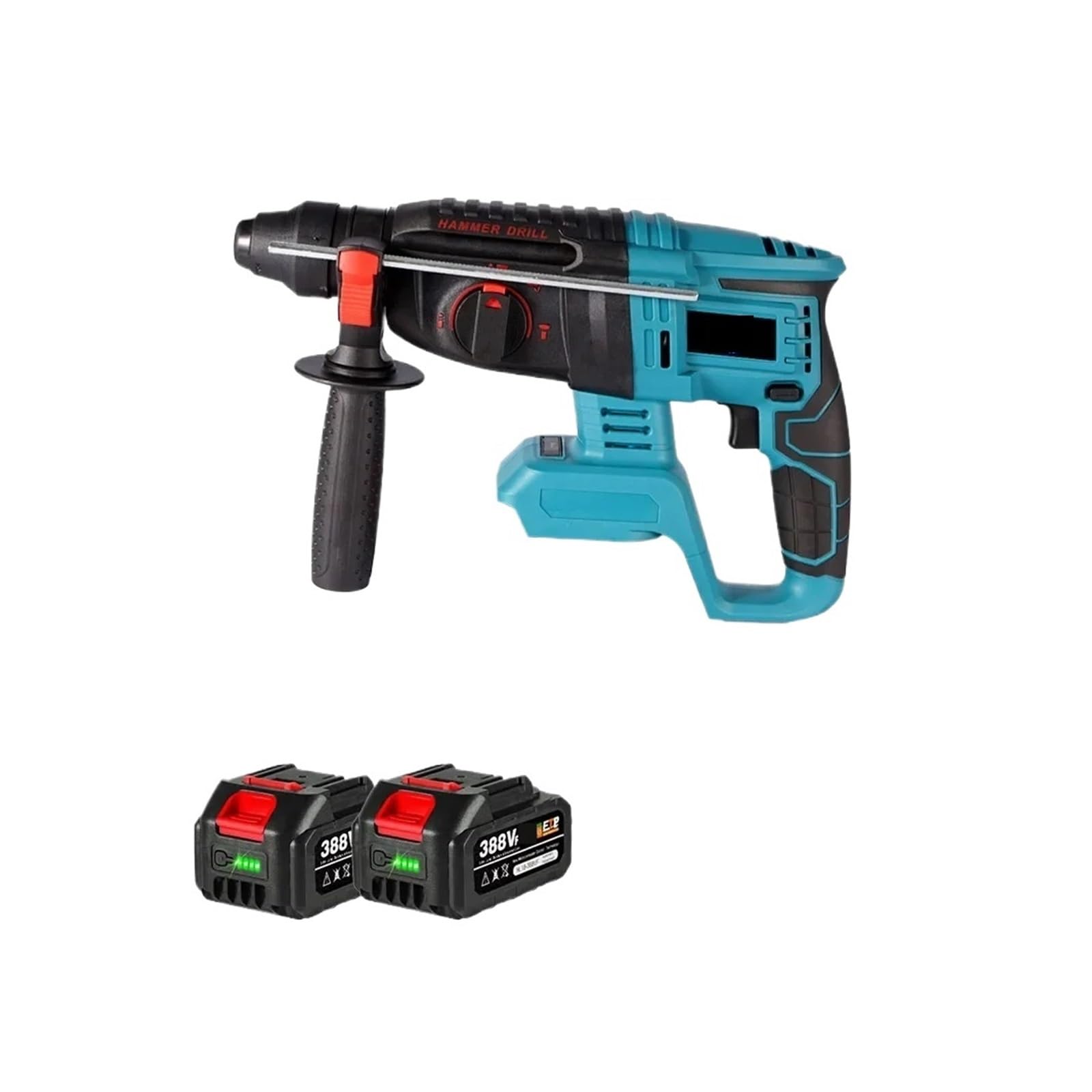 Wiertarka Udarowa 26mm Bezszczotkowa Elektryczna Wiertarka Udarowa Wielofunkcyjna Akumulatorowa Elektryczna Obrotowa Elektronarzędzie Do Akumulatora 18 V(2XBattery-Option 5)