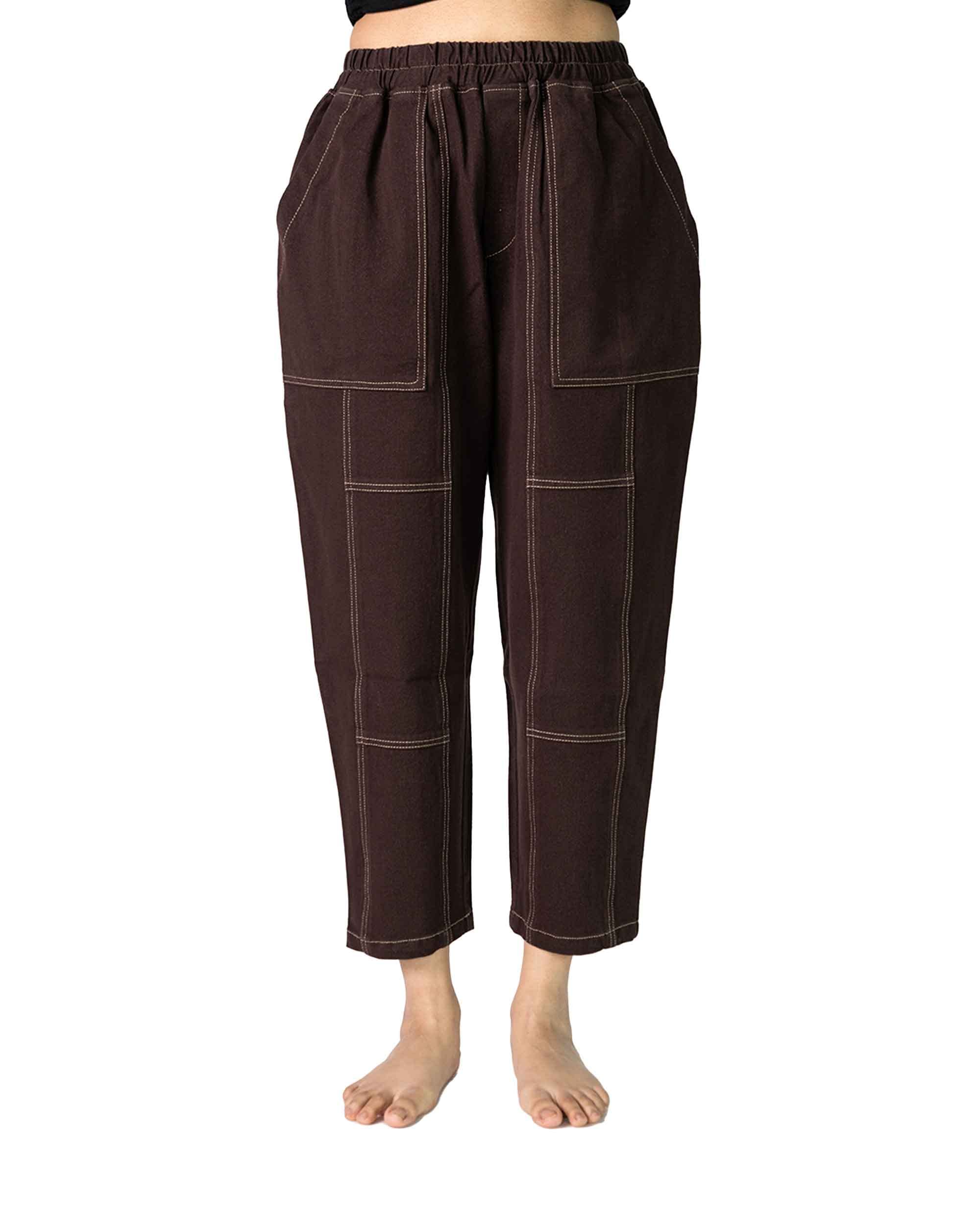 ZEDA Unisex All Day Long Denim Pants with 4way Stretch – Brown