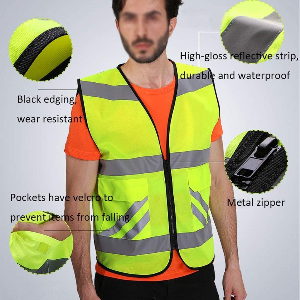 hi vis chaleco reflectante de alta visibilidad, Chaleco de seguridad Traje reflectante ligero Tejido de punto Chaleco reflectante