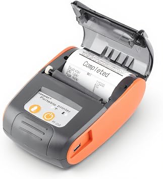 Dpofirs Bluetooth Receipt Printer, Portable 58mm Mini Thermal Pos Printer, Wireless Portable Receipt Printer Bluetooth Thermal Bill Printer Support Smartphone ControlOrange