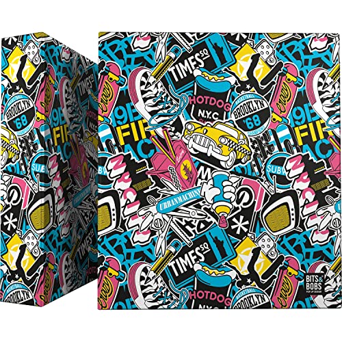 Grafoplás Schulmappe A4 | 4 gemischte Ringe 40 mm | Bits&Bobs Pop Up Design Kollektion | New York City | FSC zertifiziert