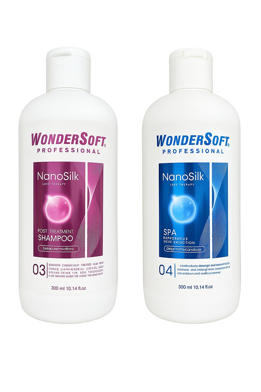 WonderSoft Professional NanoSilk Hair Care Set, Post Treatment Shampoo and SPA Emulsion, 300 ml Each Nano plastia Post and After Shampoo & Spa 600ml set For Home , Salon Use-picture-10