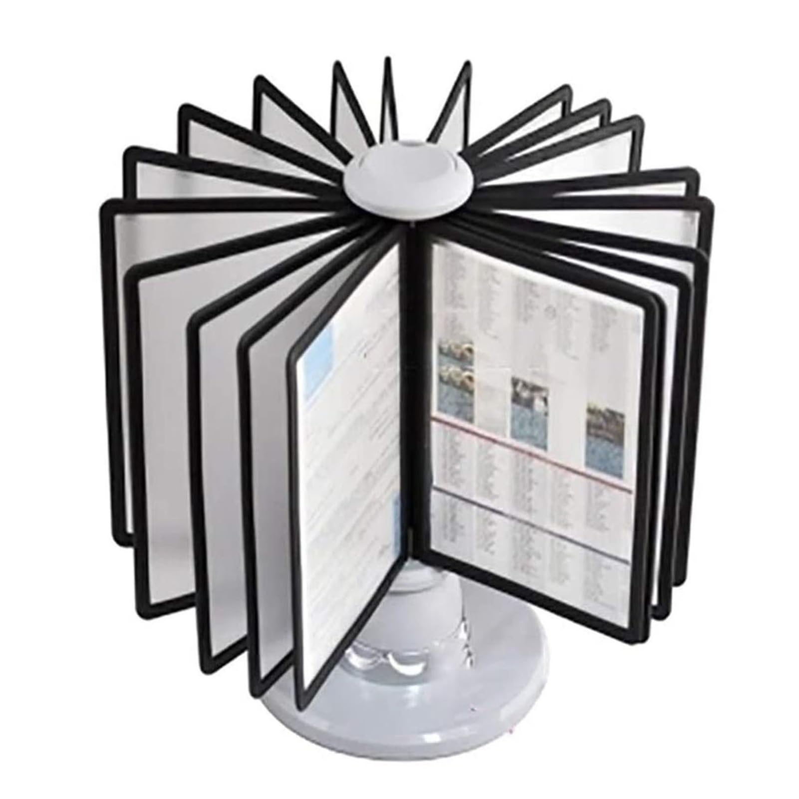 JYBNBBE Folder Flip File Holder, Desk Reference Organizer 20 Double-Sided Panels 40 Sheet Capacity Black And Grey,Grey-20 pages