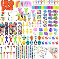 NATISSTEKE 150 Pcs Party Bag Fillers for Kids, Assorted Party Bag Toys, Kids' Party Favours, Pass the Parcel Prizes, Classroom Rewards Lucky Dip Prizes, Goodie Bag Fillers for Boy Girl Birthday Gifts