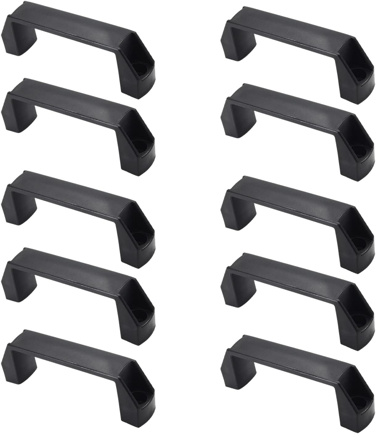 MroMax 10Pcs Plastic Pull Handle 4.72" Hole Centers 120mm Square Pulls 138mm Length for Luggage Mechanical Equipment Cabinet Cupboard Handle Black