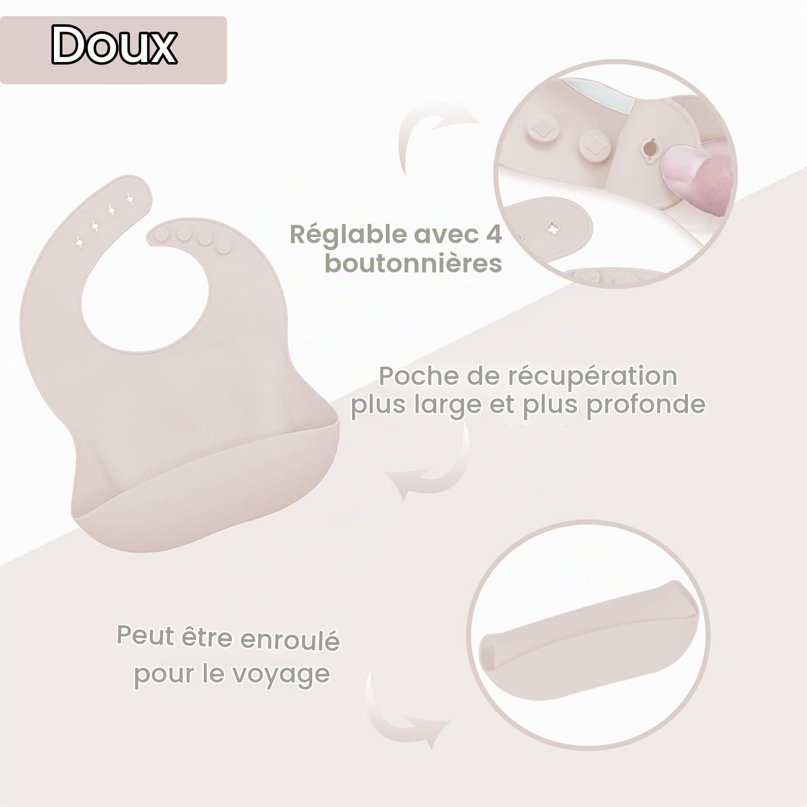 12 pièces Coffret Repas Bebe Silicone, Assiette bebe Set avec Ventouse Assiette Bol Fourche Cuillère Bavoir et Tasse, Enfant Set Couverts Vaisselle Pour Sevrage Manger (Beige)