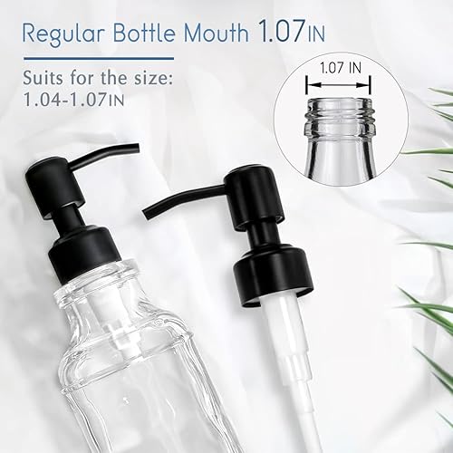 Miniatura 2 de JASAI Bomba dispensadora de jabón duradera de acero inoxidable 304, dispensador de jabón satinado negro inoxidable para boca regular (paquete de 2)