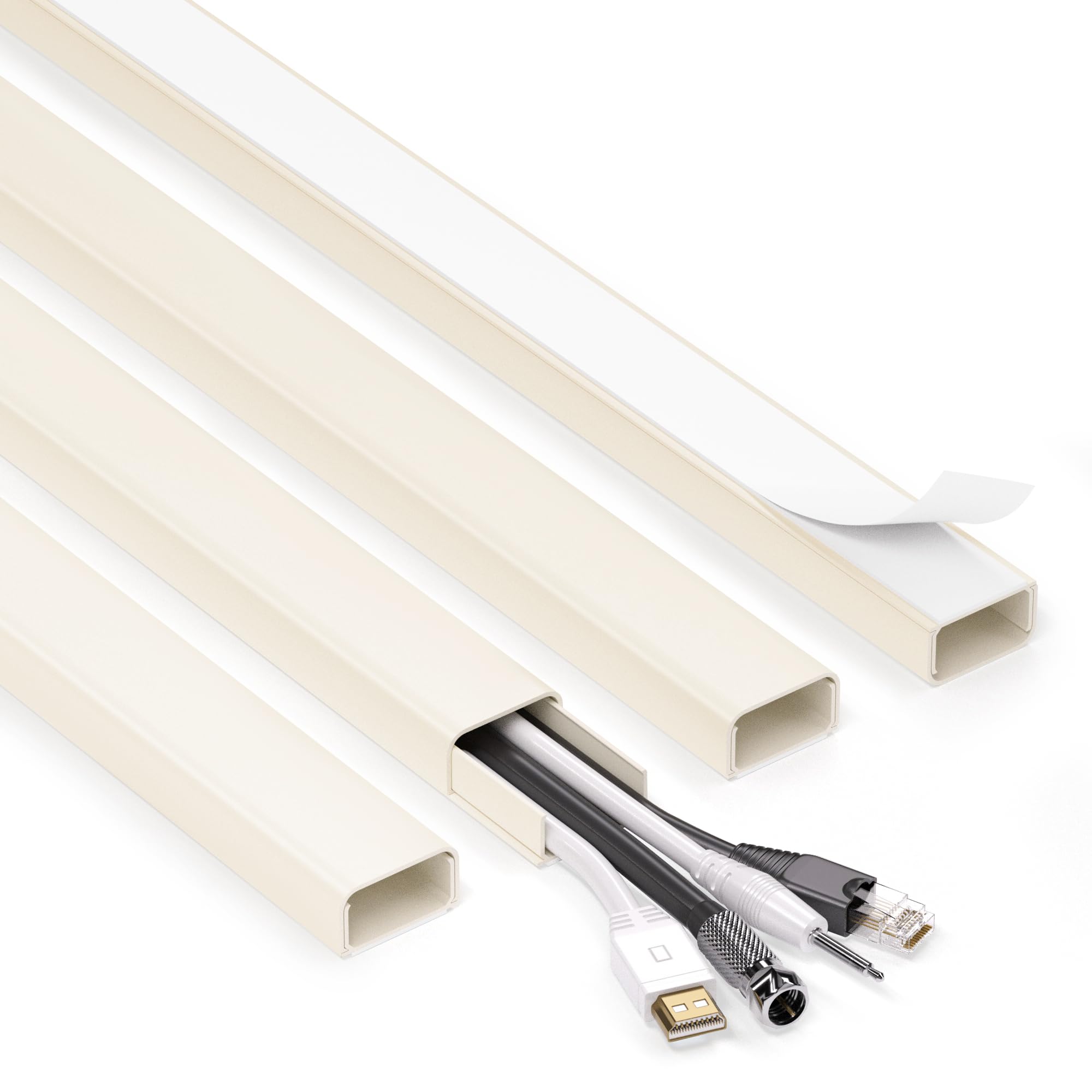 ZhiYo 66" Cord Covers for Wires on Wall, Beige Cord Hider, 1.2" W x 0.7" H