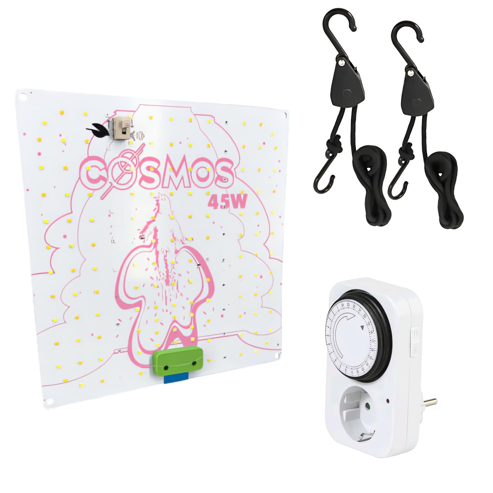Weedness Cosmos Lámpara LED para Plantas 45 Vatios Conjunto Espectro Completo 2,5 μmol/J - Cultivo Interior Exterior Germinación Floración Crecimiento