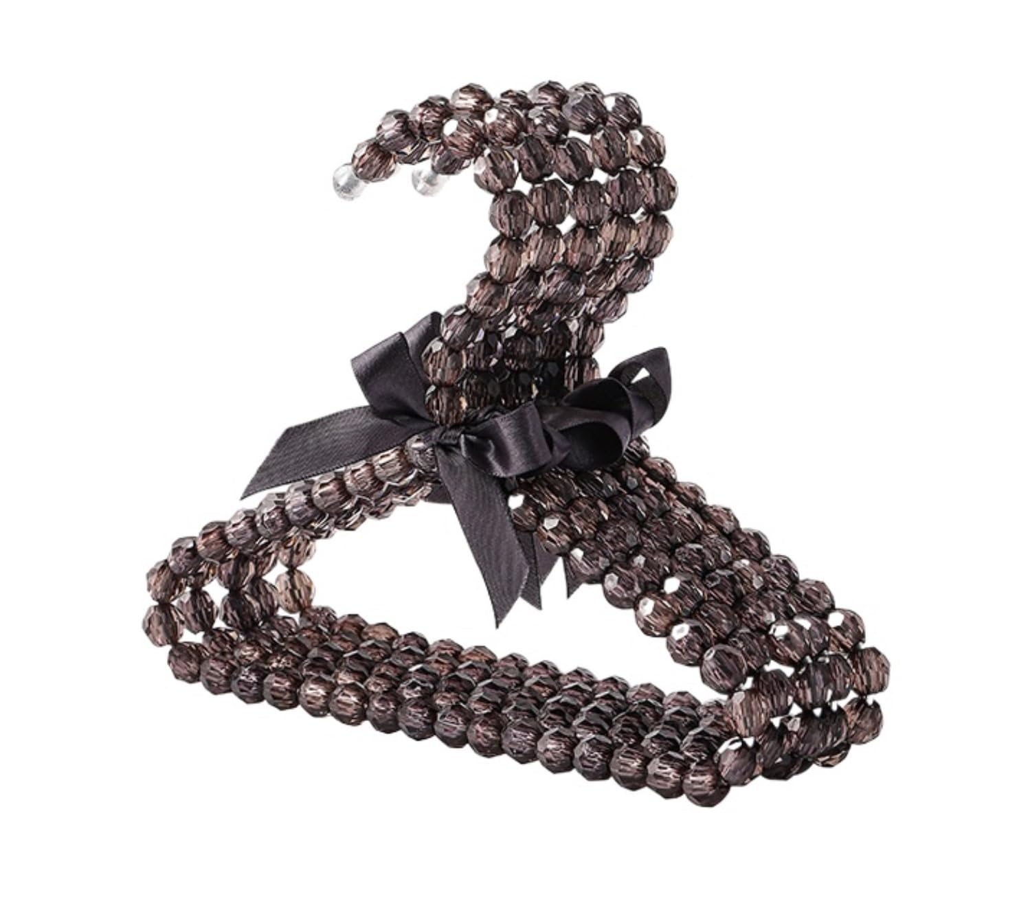 Perchas Armario Vestidor 5 Perchas De Perla con Forma Rombo For Organizar Ropa Y Vestidos En El Armario Duraderas Ahorra Espacio(Black,30cm)
