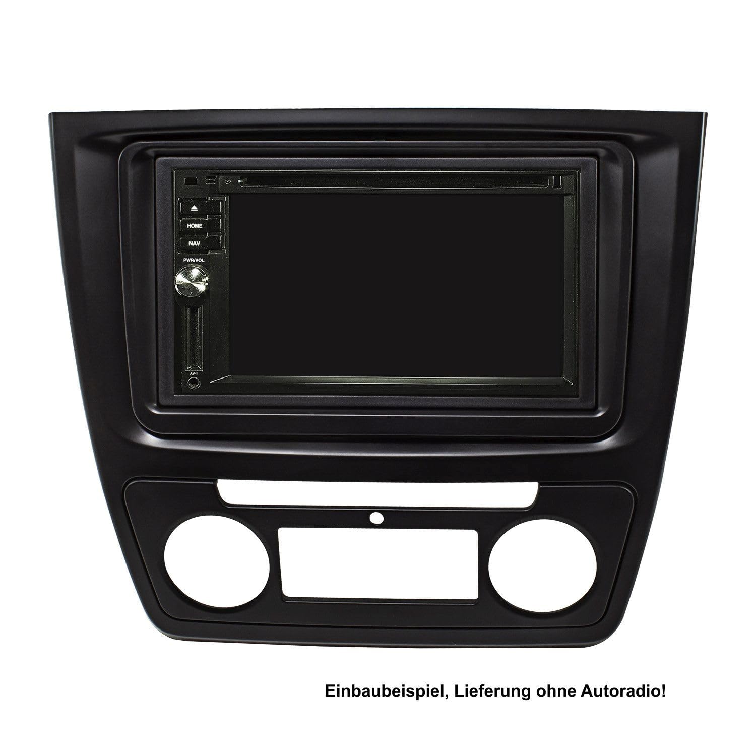 tomzz Audio 2450-025 Doppel DIN Radioblende kompatibel mit Skoda Yeti 5L ab 2009 schwarz Fzg. mit Klimaautomatik