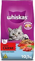 whiskas Ração Whiskas Para Gatos Adultos Castrados Sabor Carne - 10,1Kg