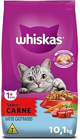 whiskas Ração Whiskas Para Gatos Adultos Castrados Sabor Carne - 10,1Kg