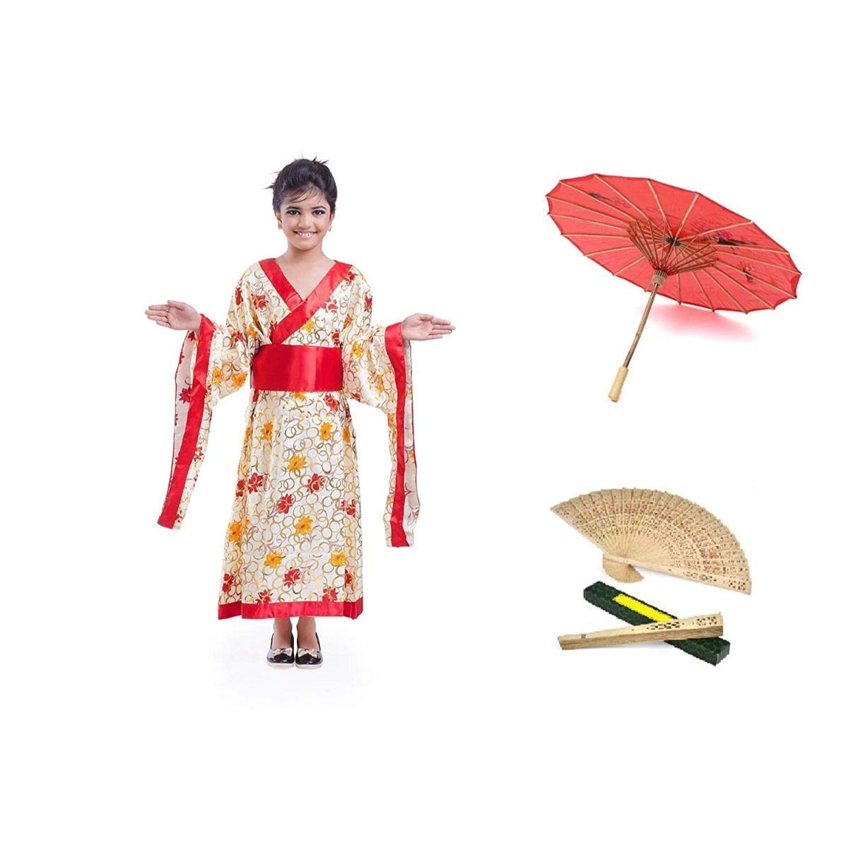fancydresswale japanese kimono costume for girls with fan & umbrella (2.5-4 years)- Multi color (B086XKVVWT) Amazon Price History, Amazon Price Tracker