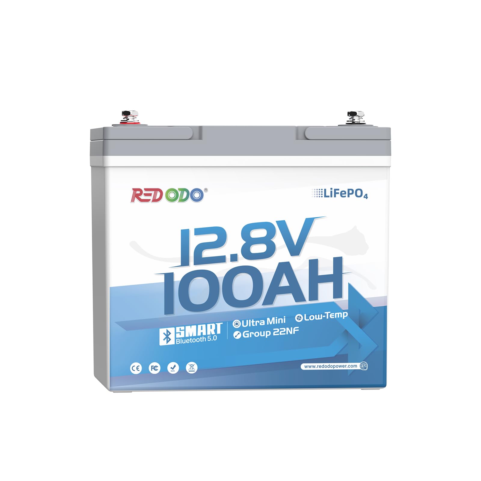 Redodo 12V 100Ah Ultra-Mini LiFePO4 Battery for RV, Camper, Boat