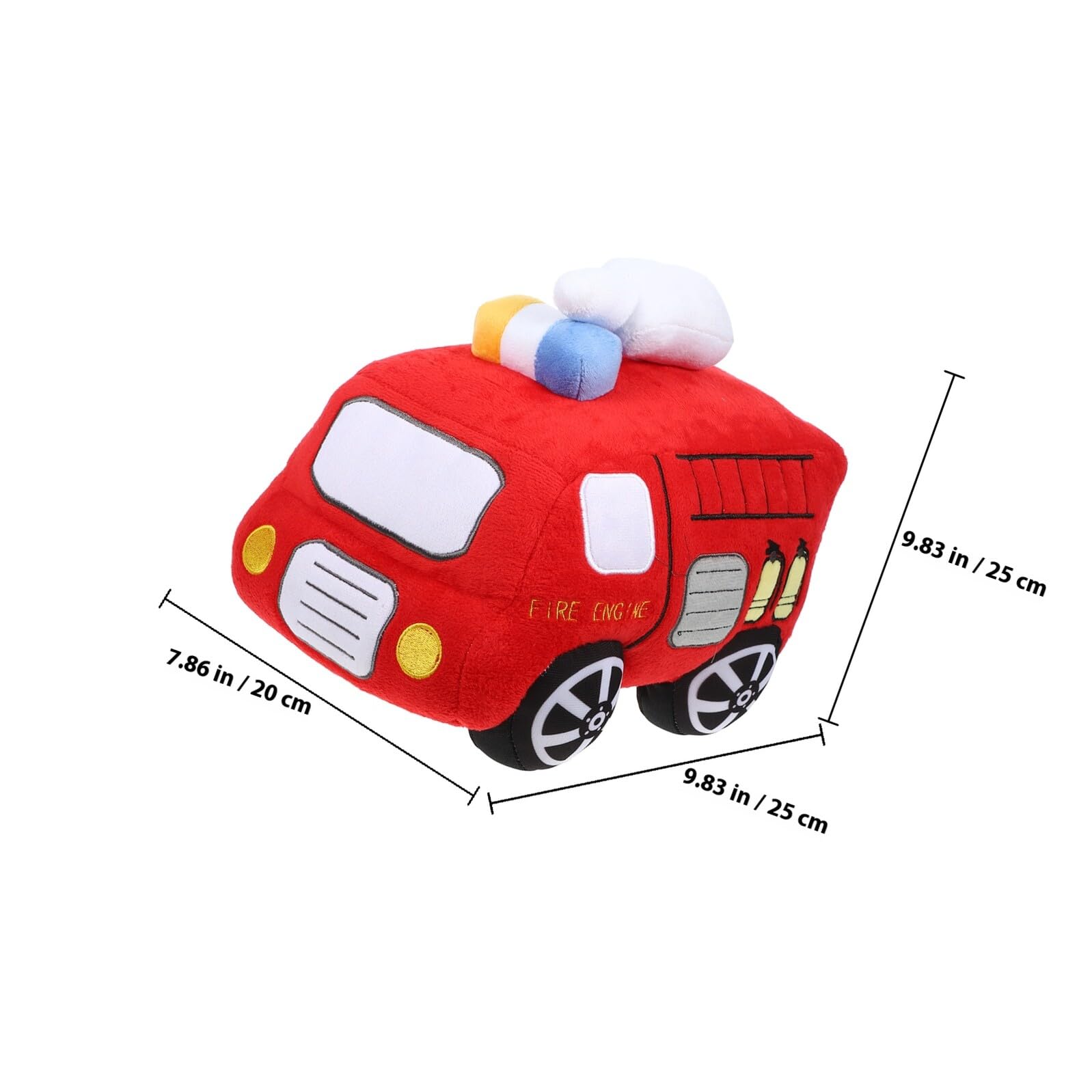 Camión de Peluche de Bomberos Rojo, Cojín de Felpa PP Algodón | Muñeco Decorativo para Sala, Uso en Cama o Sofá, Formato 1, Tacto Suave y Agradable