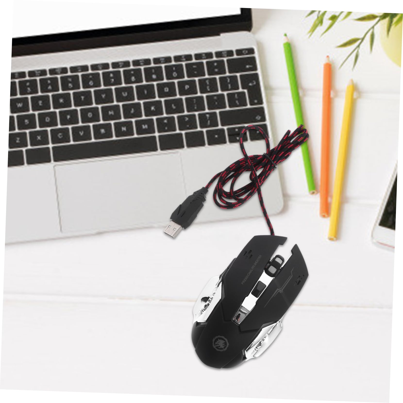 Gadpiparty 3pezzi Mouse Gaming Ergonomico Con Retroilluminazione Led Design Semplice e Comfort Dpi Compatibile Con Laptop e Desktop Materiale Resistente
