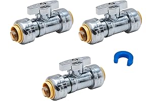 SUNGATOR 1/2 Inch Shark Bite Pushfit Shut Off Valve with Disconnect Clip