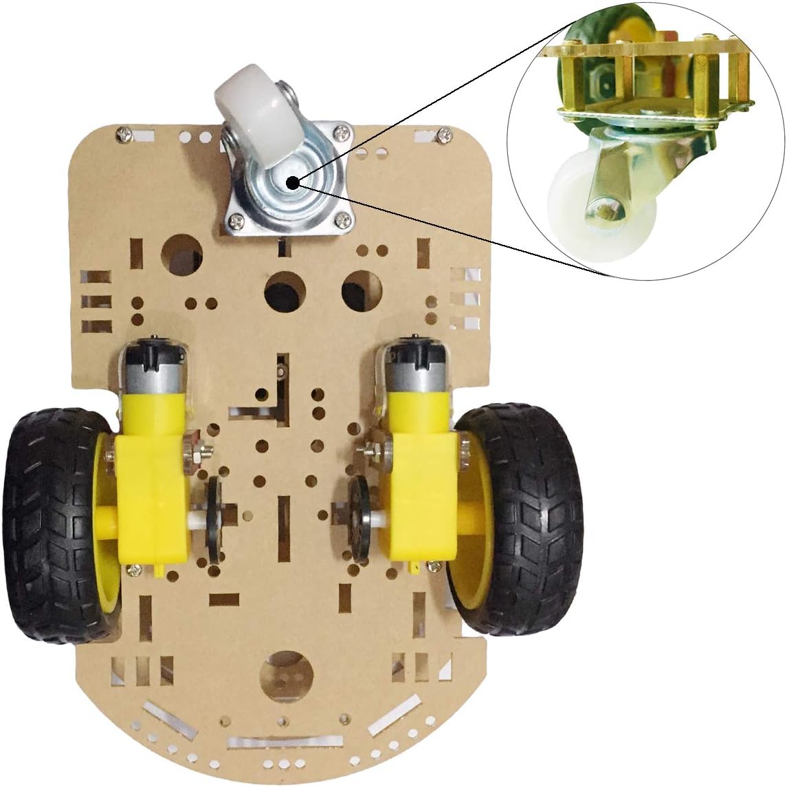 2WD Robot Smart Car Chassis Double Board Start Kits with Universal Wheel Compatible for Arduino UNO R3 DIY Electric ISP Program Project
