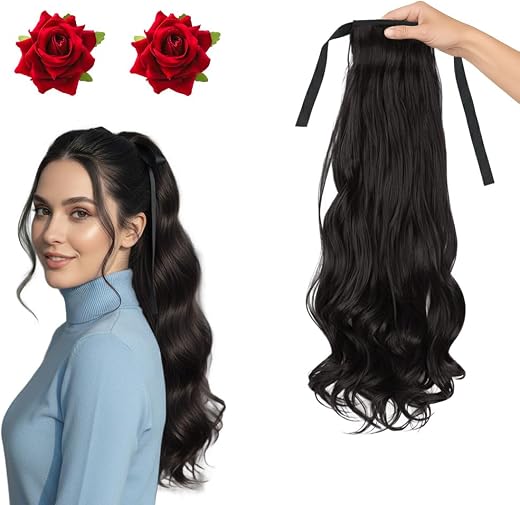 Ribbon Hair Extensions combo gives you a long, thick braid instantly. Comes with 2 rose clips for a complete traditional |...