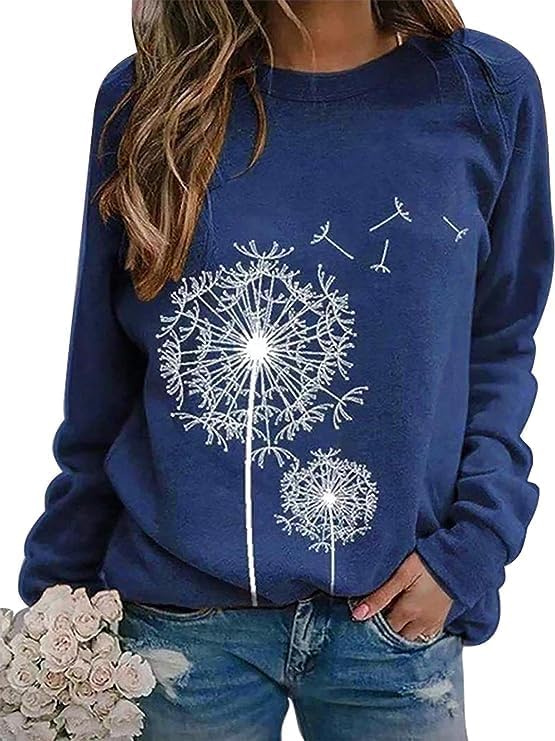 Chvity Fall Womens Crewneck Sweatshirts Faith-Hope-Love Daisy Print Shirts Casual Long Sleeve Pullover Tops - Image 2