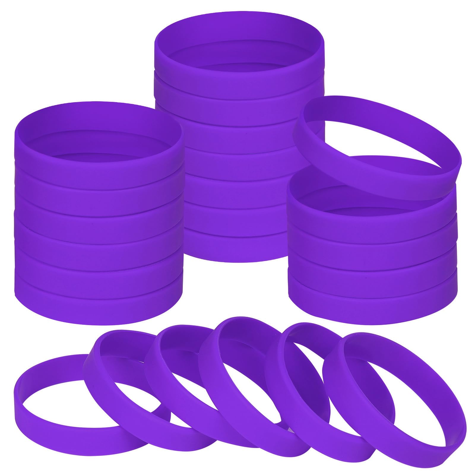 NAHRMY 24 Stück Silikonarmband Silikon Elastische Armbänder für Erwachsene Jugendlicher Kinder, Gummi Armband Gummiarmbänder Mehrere Farben für Schule Lehrer Team Sport
