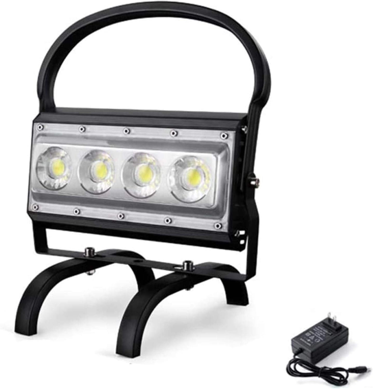 100wポータブル投光照明led充電式 5000 Lm超高輝度作業用ライト調光可能な建設現場用ライト Usb出力ポート バッテリー130mah キャンプワークショップ用のip65防水 レビュー高評価の商品