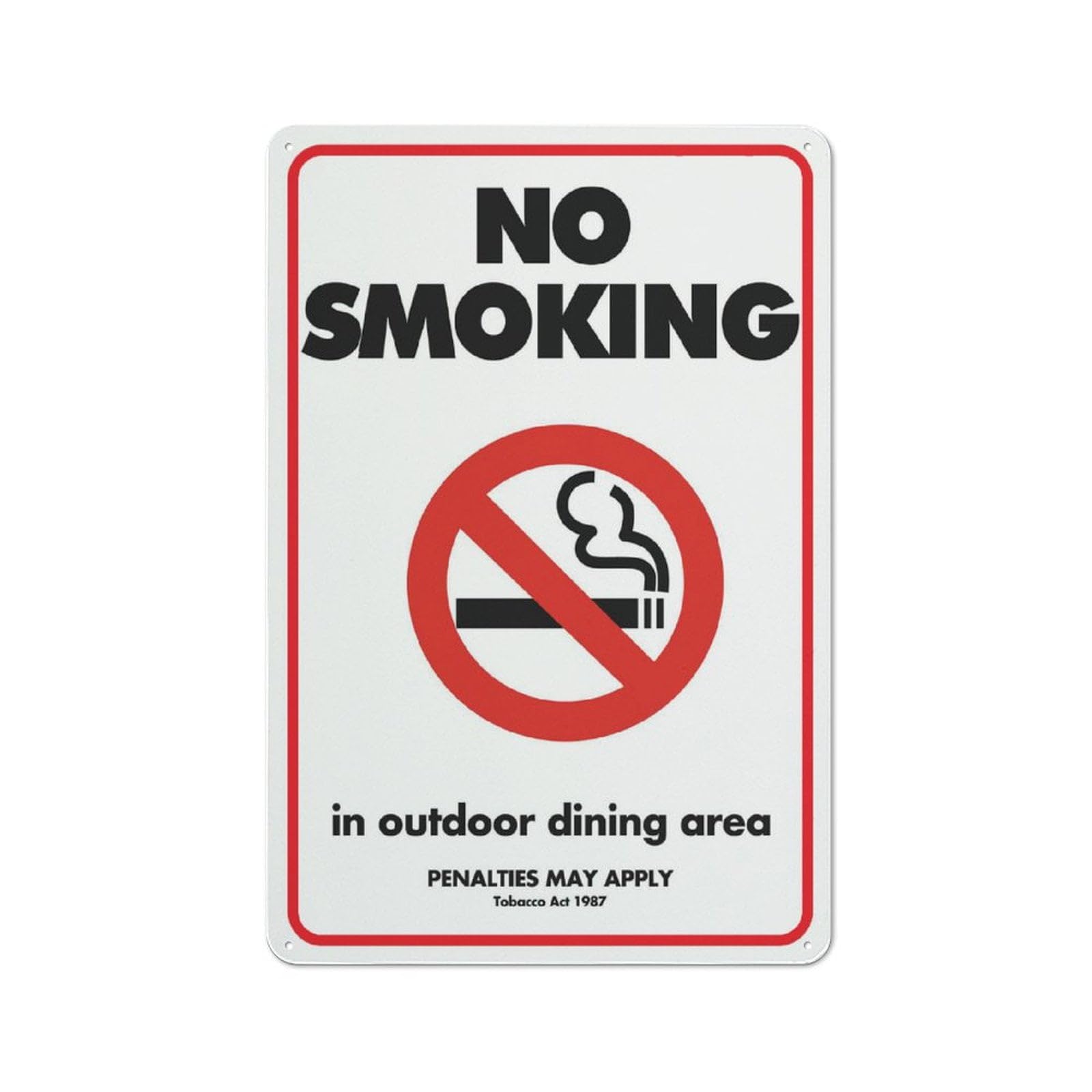 peiyeety No Smoking In Dining Area Sign 8"x12" Rust-Free Aluminum Outdoor, Metal Tin for Home, Business, Yard