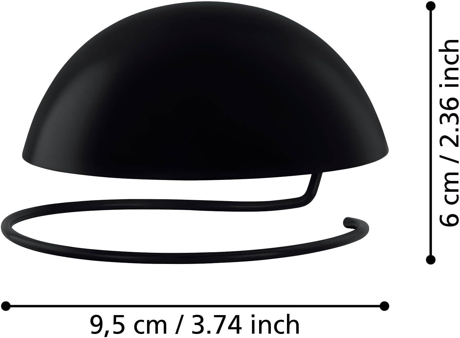 EGLO Decorative Anti-Glare Accessory for G95 Bulbs, Snap-on Light Bulbs, Anti-Glare Steel in Black, Matte, Diameter 9.7 cm