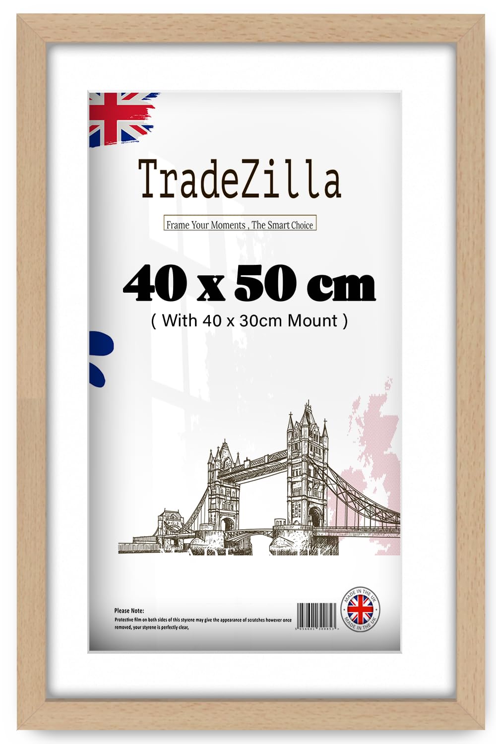 Tradezilla Beech | Engineered Mdf Wall Frame (40 X 50 Cm) With 400 X 300 Mm White Mount Modern Display | $_Sizeinch_double_cm_reverse_$ Poster, Painting, Diploma Frame For Interior Design [ ]