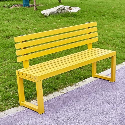 Weatherproof Outdoor Bench with Backrest - Durable All-Weather Seating for Garden, Patio, Porch, Park - Comfortable & Stylish Garden Furniture