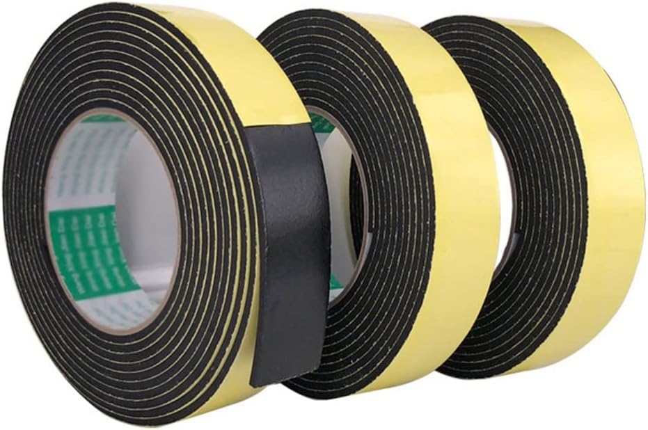 Double Sided Tape Adhesive Foam Tape, for Insulation Soundproofing Neoprene Rubber Door Weather Stripping Sponge Foams Tape(Thick 1mm Length 10m,5mm)